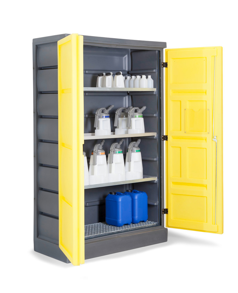 PolyStore Chemical Storage Cabinet - Galvanized Shelf - W 120 cm - Compliant Sump - PS 1220-3.1 - 2