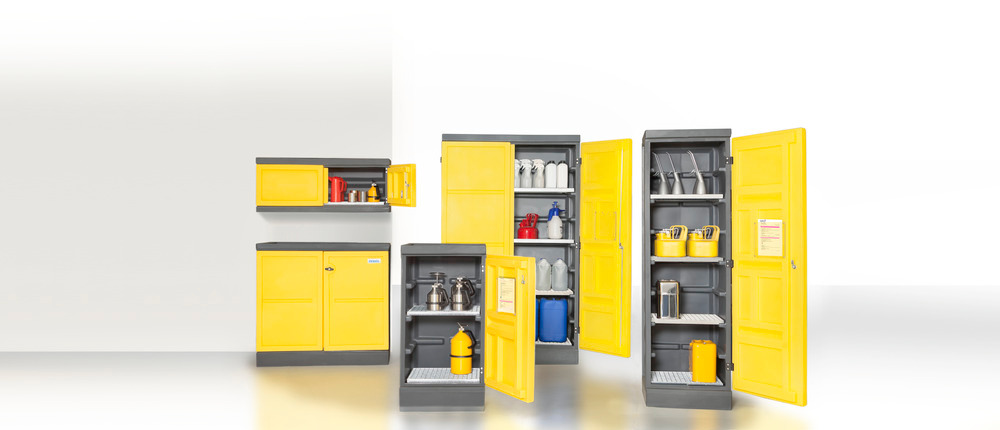 PolyStore ecological cabinet with 120 cm, plastic, 4 shelves, stainless steel, 2-wing doors, type PS - 4