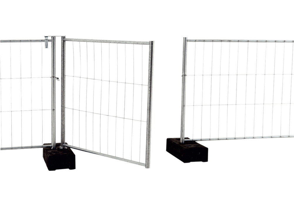 Robusta recinzione mobile con griglia saldata, zincata a caldo, L 1200, H 1200 mm, elemento porta - 1