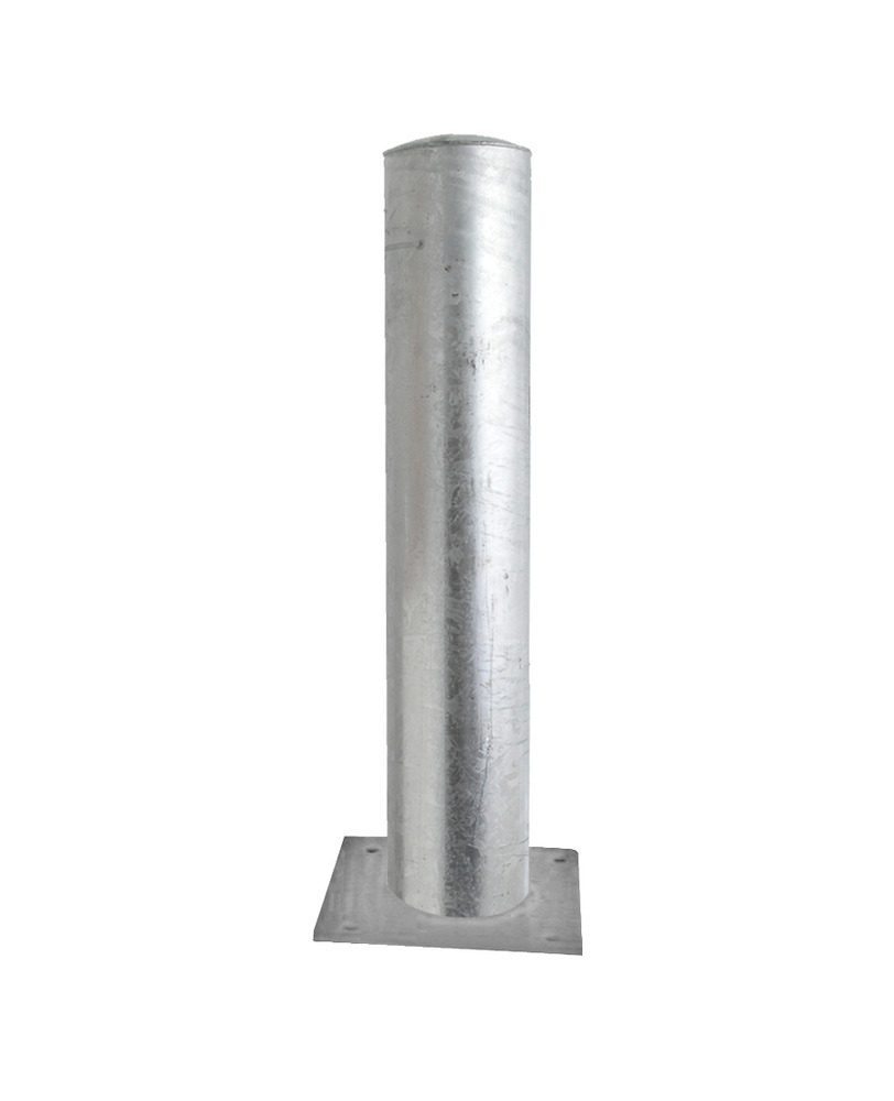 Barrier post in steel, hot dip galvanised, Ø 152, H 1000 mm, for use with anchor bolts, - 1