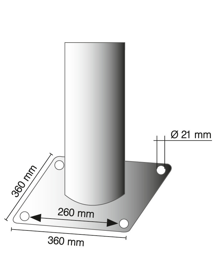 Avsperringsstolpe stål, galvanisert, Ø 273, H 1500 mm, for pånagling - 2