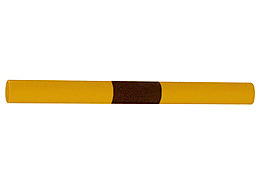 Tværbjælke til beskyttelsesgelænder, galv., gul lakeret, sorte advarselsstriber, Ø 48 mm, B 500 mm