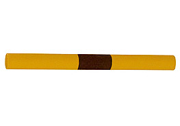 Cross beam f impact protection railings, galv., paint yellow, black warn stripes, Ø 48 mm W 1000 mm - 1