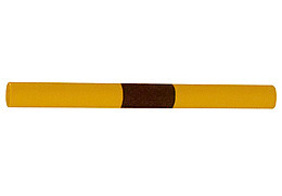 Tværbjælke til beskyttelsesgelænder, galv., gul lakeret, sorte advarselsstriber, Ø 48 mm, B 1500 mm - 1