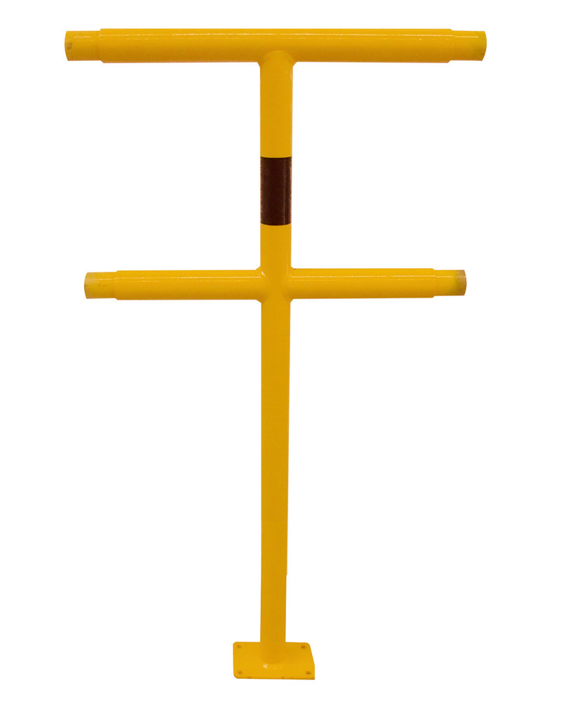 Stĺpik ochranného zábradlia, stredný diel, Ø 48 mm, žlto-čierny, výška 1000 mm, na priskrutkovanie - 1