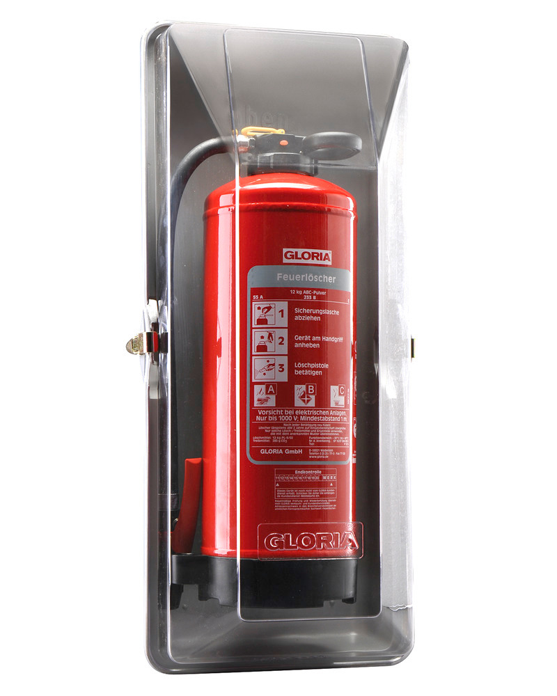 Brandslukker beskyttelseshætte af polyethylen (PE), til 12 kg brandslukkere, til vægmontering - 2
