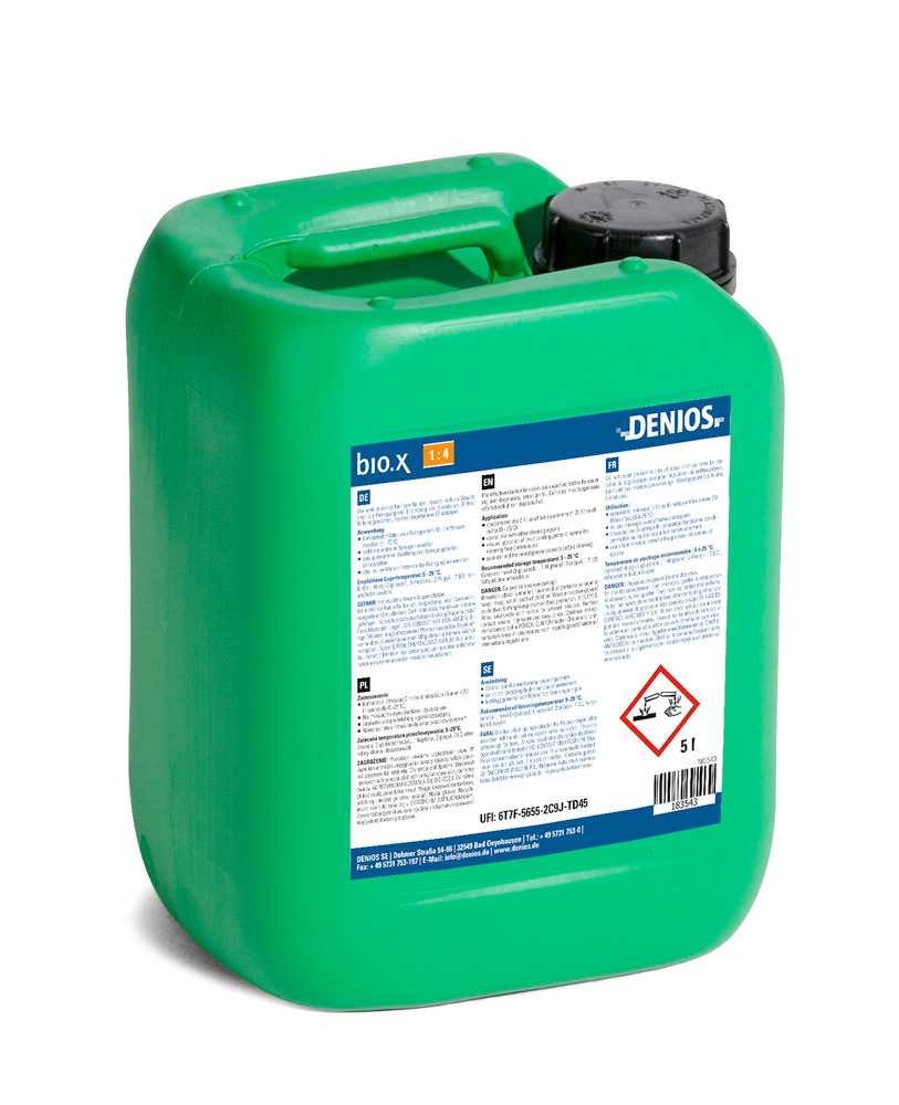 bio.x 1:4, cleaner / degreaser for bio.x parts washers, as concentrate, 5 l - 1