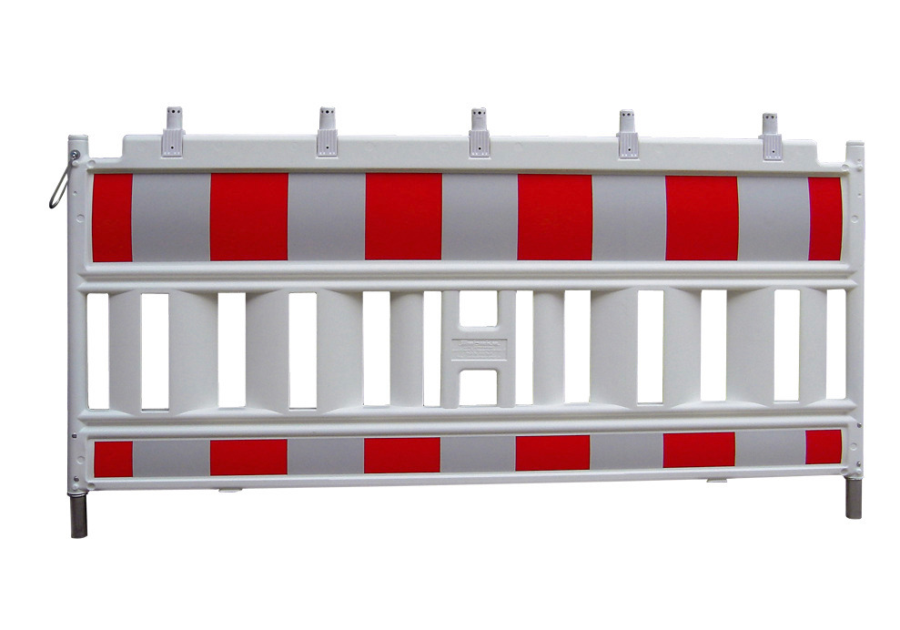 Barrier fence Euro 2 to ZTV-SA, W 2000 mm, red white with lamp adapter - 1