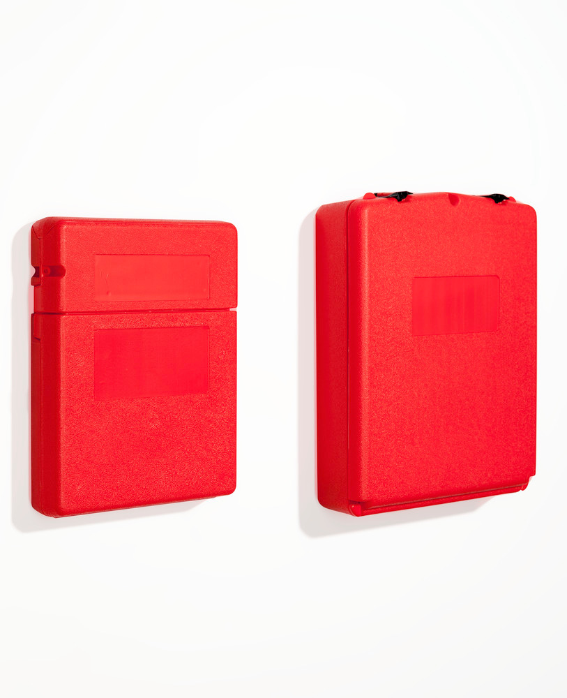 Schránka na dokumenty z plastu (PE), červená, otváranie vpredu - 4