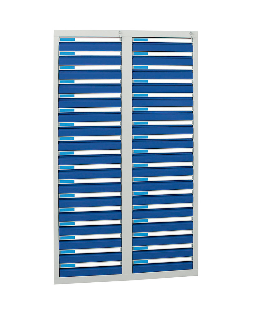 Schubladenschrank Esta mit 34 Schubladen, grau/blau, B 1000 mm, H 1800 mm - 2