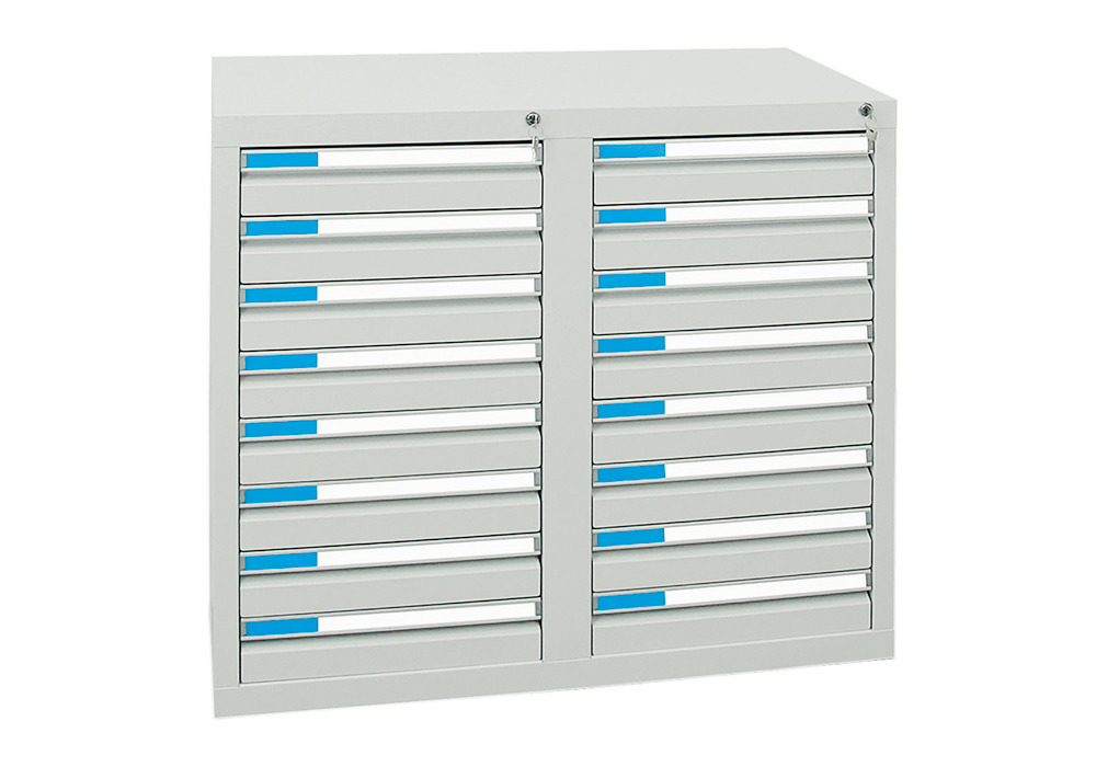 Drawer cabinet Esta with 16 drawers, grey, W 1000 mm, H 900 mm - 2