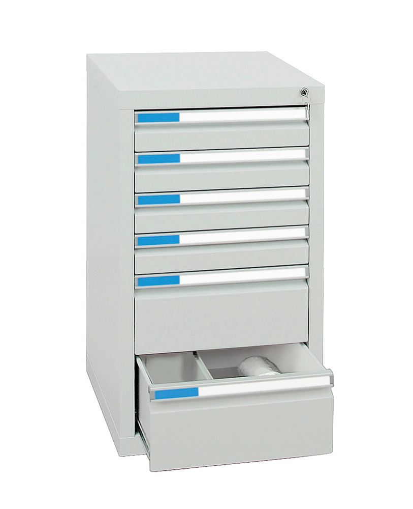 Drawer cabinet Esta with 6 drawers, grey, grey, W 500 mm, H 900 mm