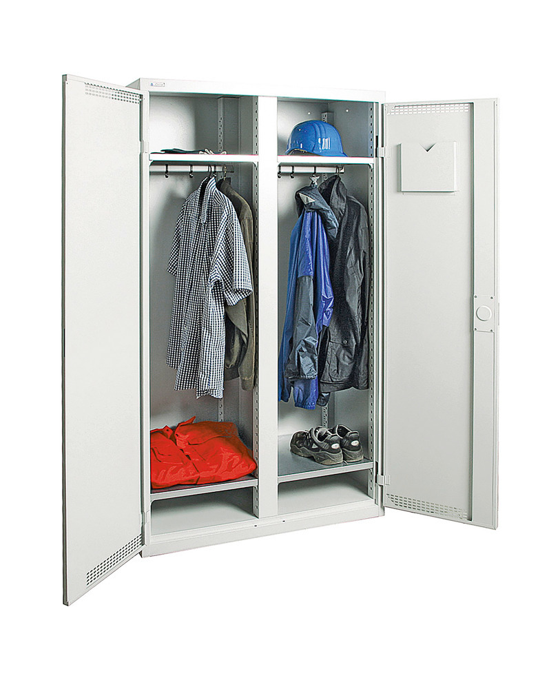 Locker Esta, 4 shelves, partition wall, body, doors light grey, W 1000 mm, H 1800 mm