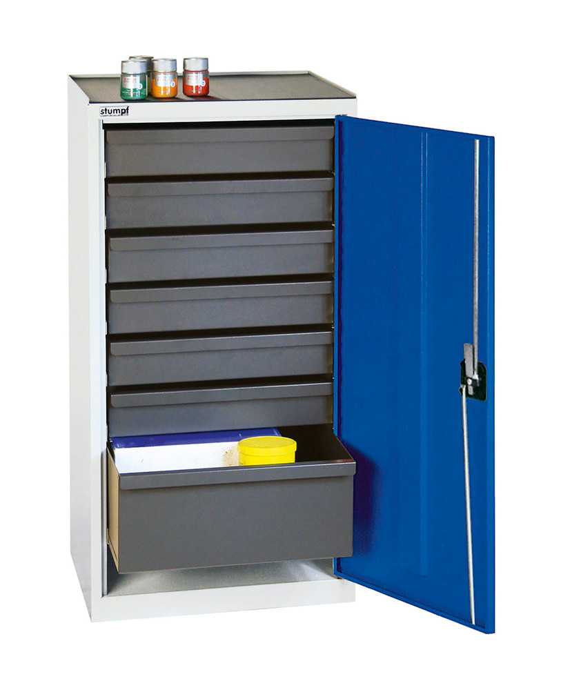 Armoire pour matériel Professionnel 3000, 7 tiroirs, gris/bleu, L = 500 mm - 1