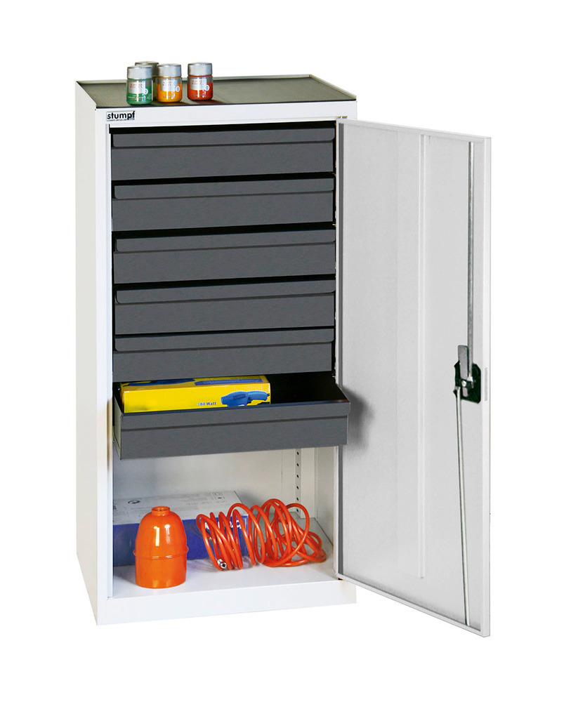 Tool and equipment cabinet Professional 3000, with 6 drawers, grey, W 500 mm - 1