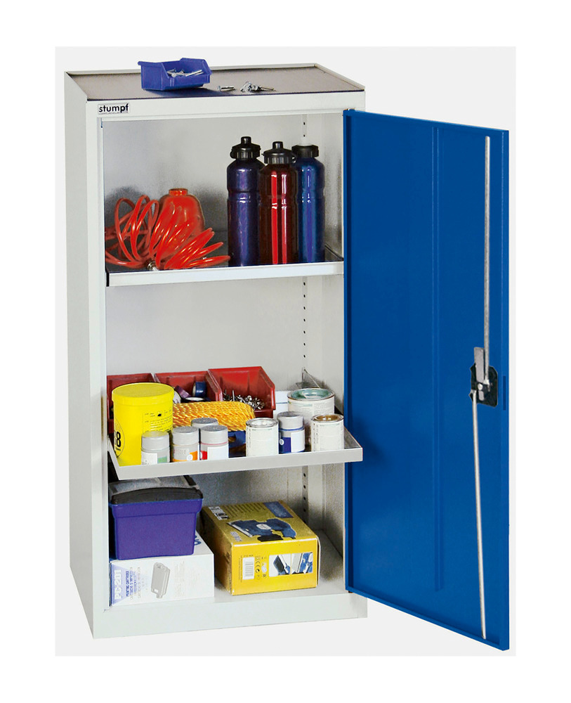 Werkzeug- u. Materialschrank Professional 3000, mit 2 Wannenböden, grau/blau, B 500 mm