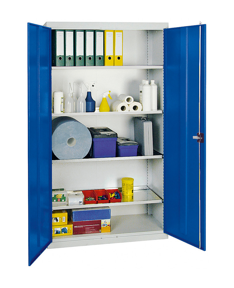 Tool and equipment cabinet Professional 2000, with 4 shelves, grey/blue, W 1000 mm - 1