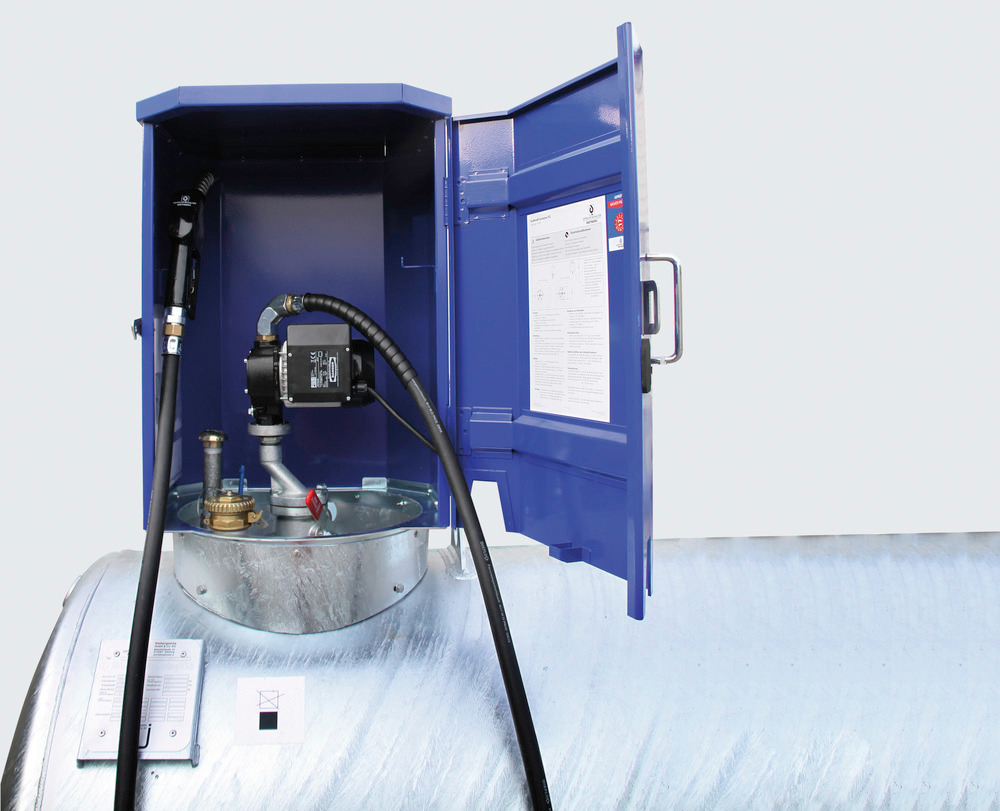 Mobile diesel filling station KC500-S, 500 litres, with 12/24V pump and access., wing door cabinet - 3