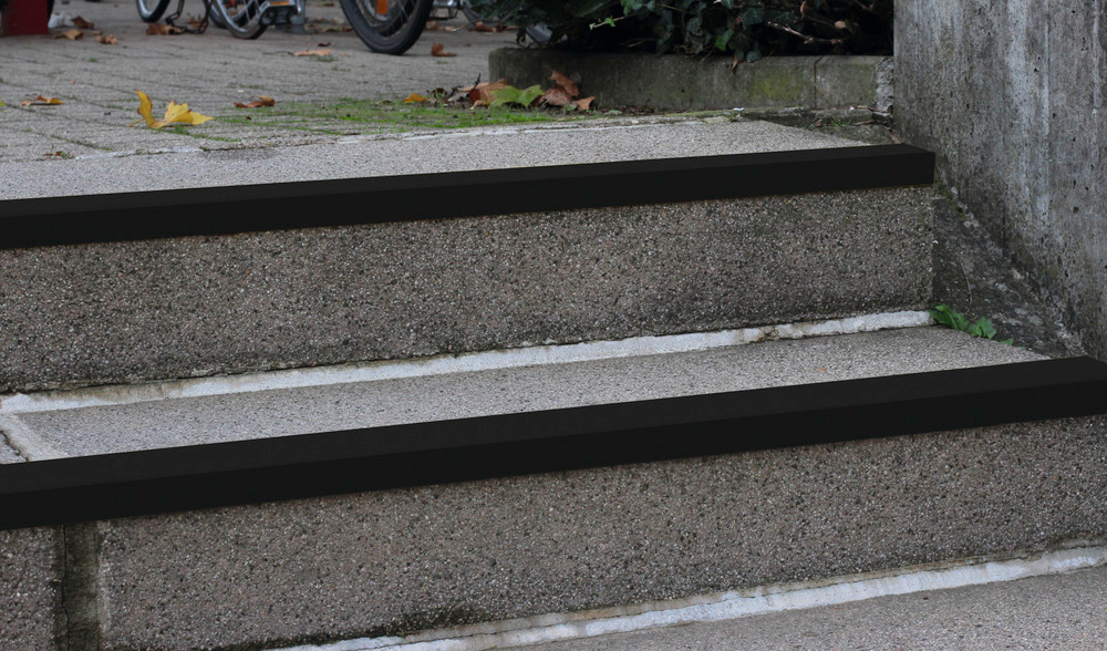 Antislip stair nosing GRP, D 70, W 800 mm, front 30 mm, black, 1 piece - 1