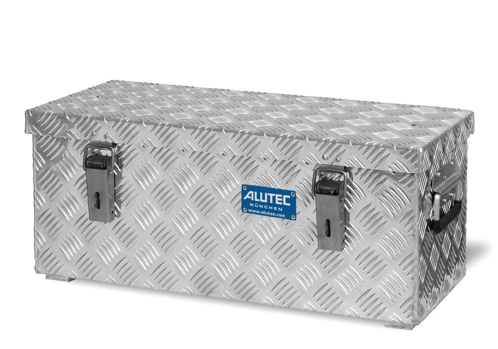 Caixa de transporte de chapa ondulada de alumínio, volume 37 litros