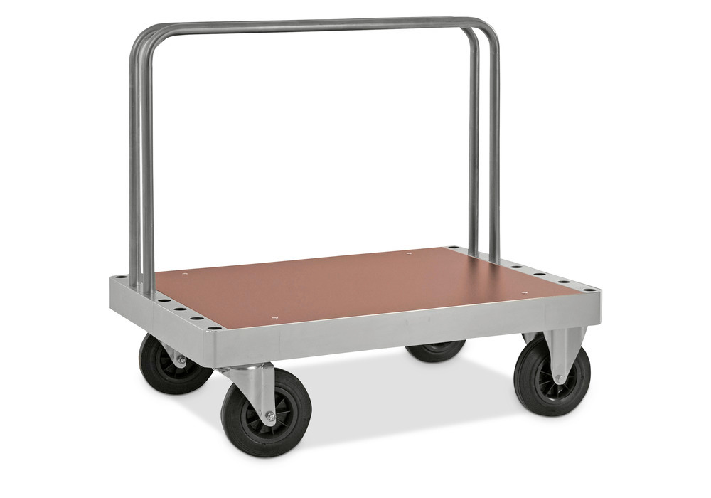 Board trolley KM for heavy loads, 800 Kg, 2 tubular frames, MDF coated boards, 1200x800 mm - 1