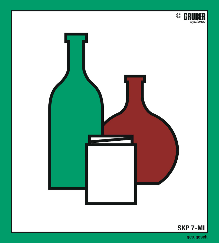 10 etiketter med piktogram ”färgat glas”, format 110 x 130 mm - 1