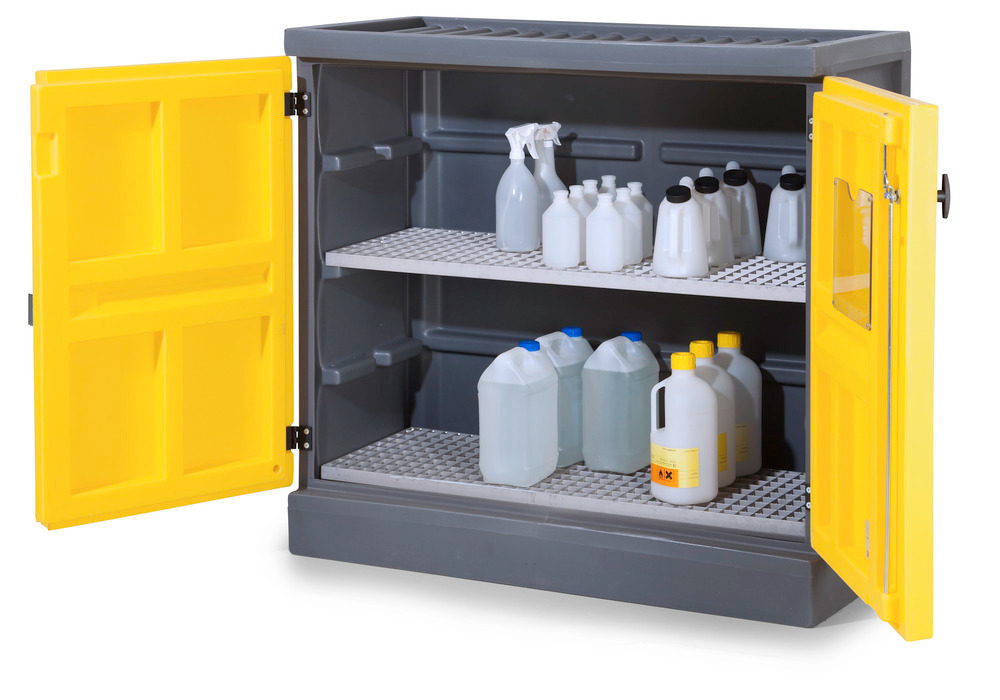 Environmental cabinet PolyStore, plastic, W 120 cm, 2 grids V2A, Model PS 1211-2 - 1