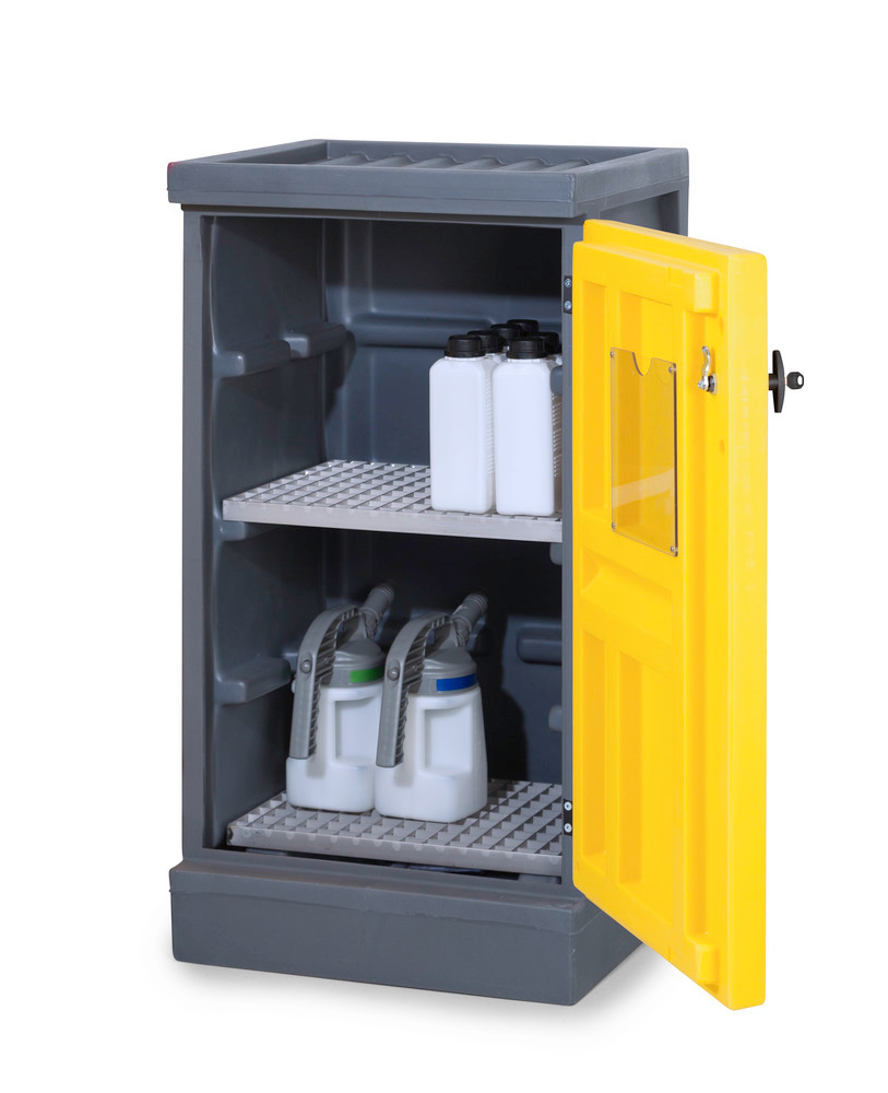 PolyStore környezetvédelmi szekrény, műanyag, szélesség 60 cm, 2  rácsrostély V2A, PS 611-2 típus - 1