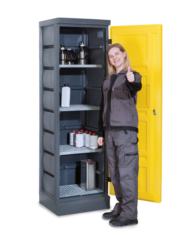 Poly Cabinet- 1 door- 4 galvanized gratings - 2
