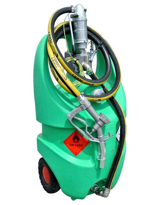 Depósito portátil para gasolina em versão ATEX, volume de 55l, bomba manual, verde: “caddy” - 1