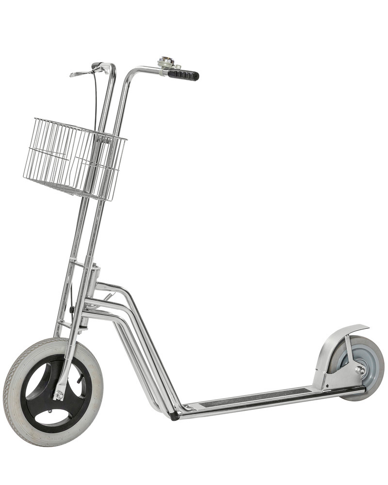 Industri løbehjul KM Scooter 2, 2 lufthjul, med kurv, ringeklokke og tromlebremse
