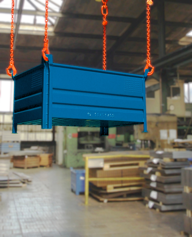 Stablebeholder SP 5080, av stål, 160 liters volum, blå - 3