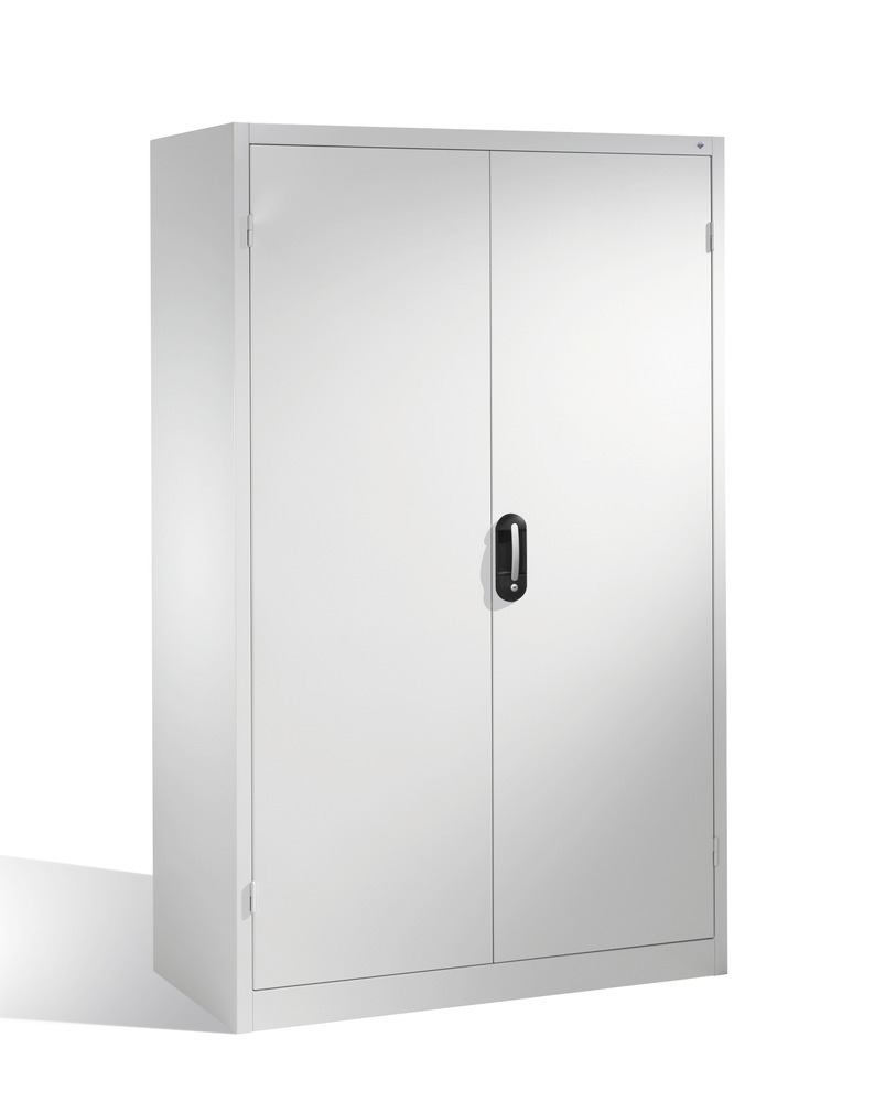 Heavy duty tool storage cabinet Cabo, wing doors, 4 shelves, W 1200, D 600, H 1950 mm, grey - 1