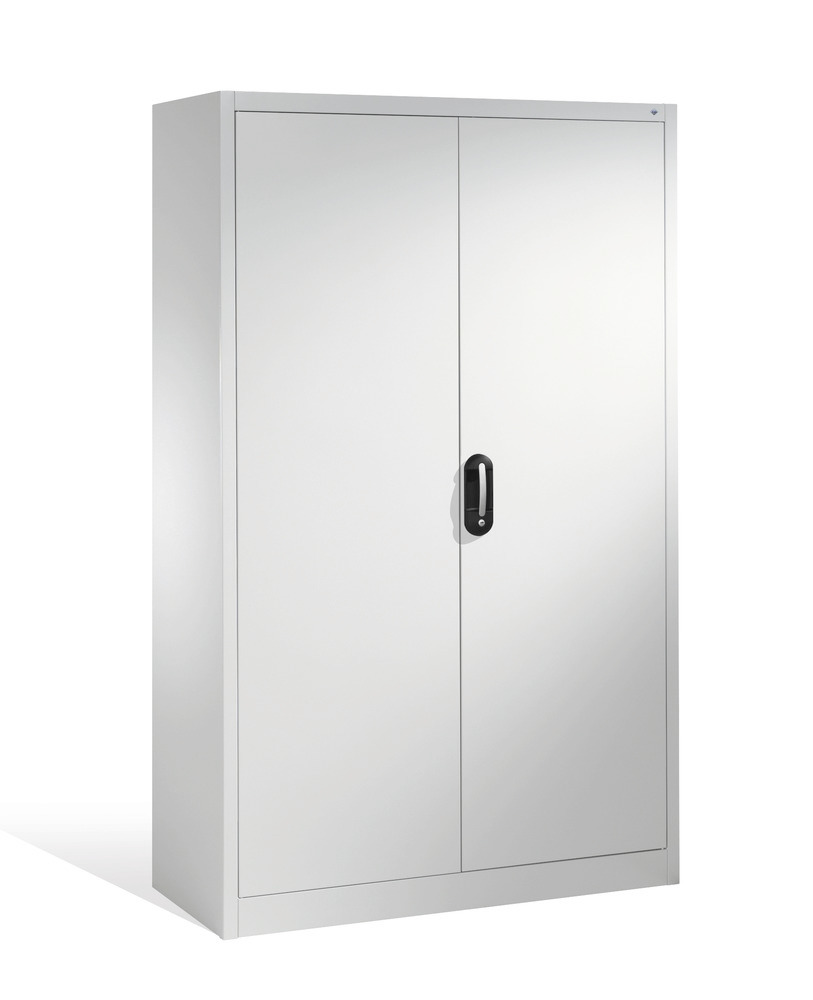 Tooling and equipment cabinet Cabo, wing doors, 10 compartments, W 1200, D 500, H 1950 mm, grey - 1