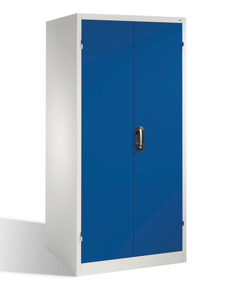 Armoire à outillage lourd Cabo XXL, portes battantes, 4 étagères, L 930, P 800, H 1950, gris/bleu - 1