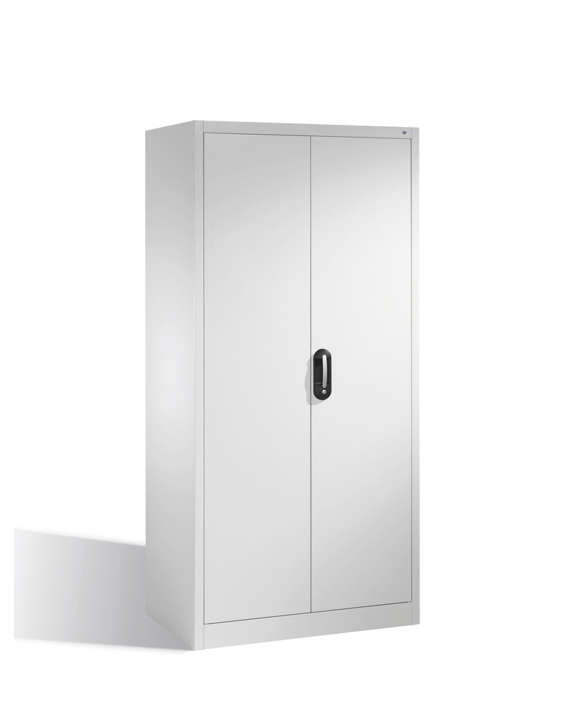 Tooling and equipment cabinet Cabo, wing doors, 4 shelves, W 930, D 600, H 1950 mm, grey - 1