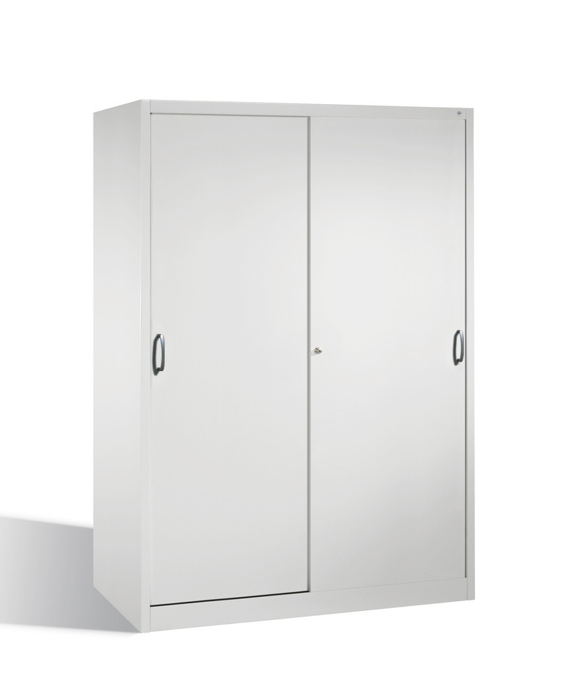 Tool storage cabinet Cabo with sliding doors, 8 shelves, W 1600, D 600, H 1950 mm, grey - 1
