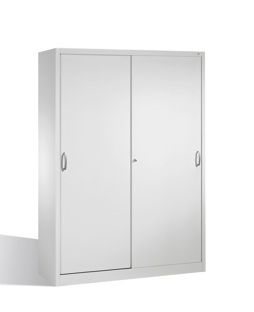 Tool storage cabinet Cabo with sliding doors, 8 shelves, W 1600, D 500, H 1950 mm, grey - 1