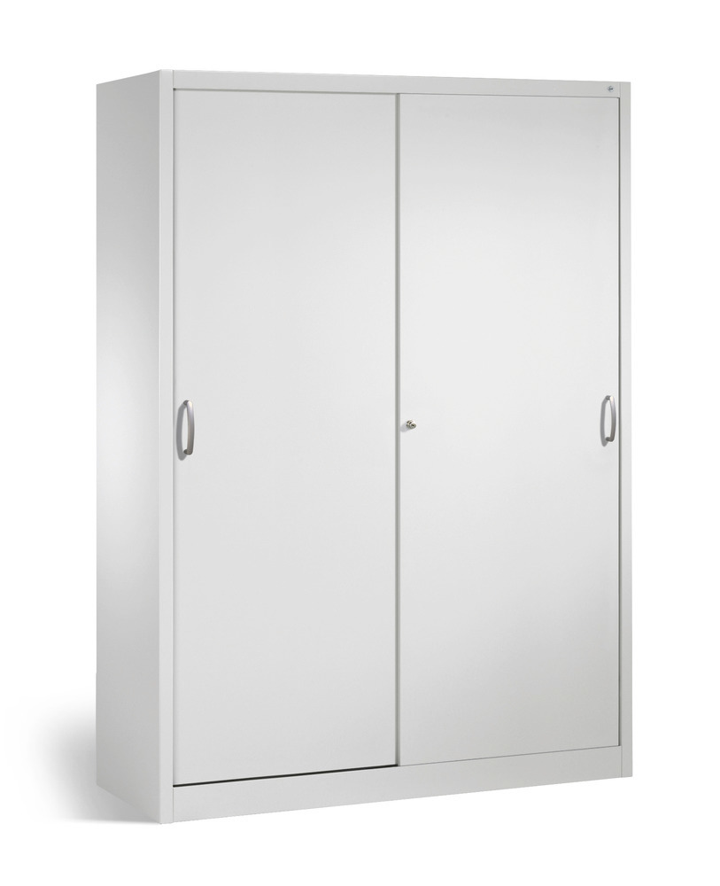 Tool storage cabinet Cabo with sliding doors, 8 shelves, W 1600, D 400, H 1950 mm, grey - 1