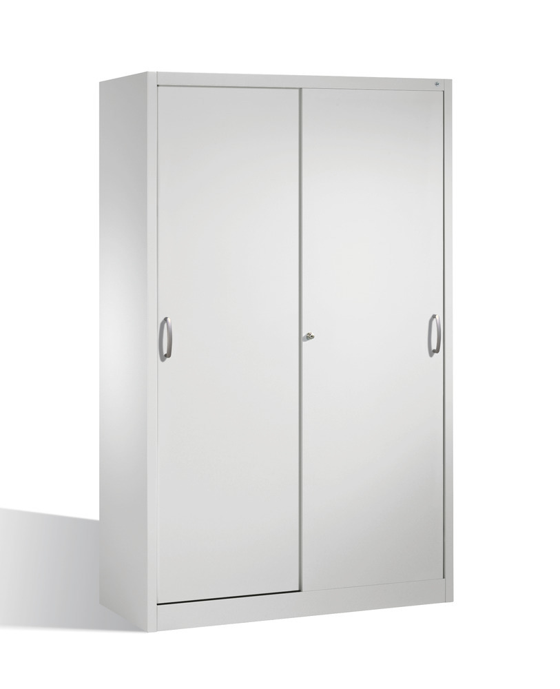 Tool storage cabinet Cabo with sliding doors, 4 shelves, W 1200, D 600, H 1950 mm, grey - 1