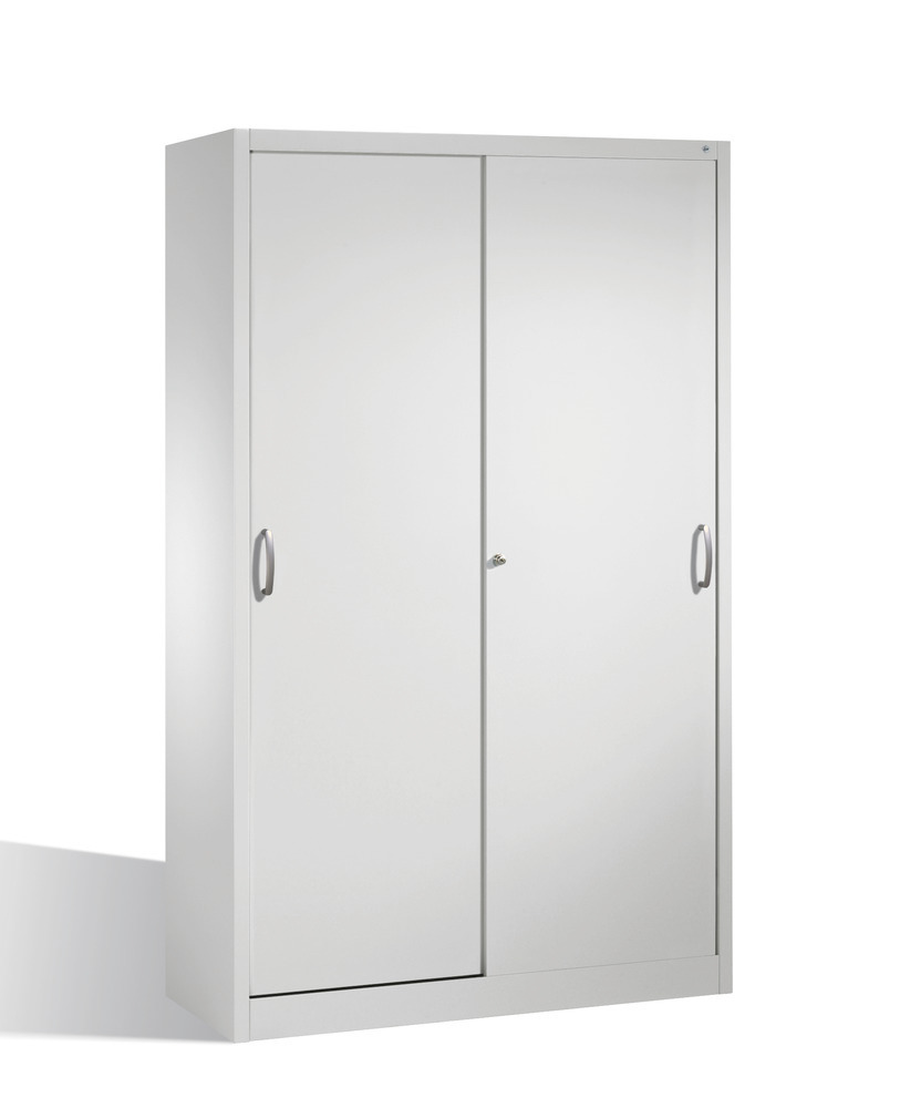 Tool storage cabinet Cabo with sliding doors, 4 shelves, W 1200, D 500, H 1950 mm, grey - 1