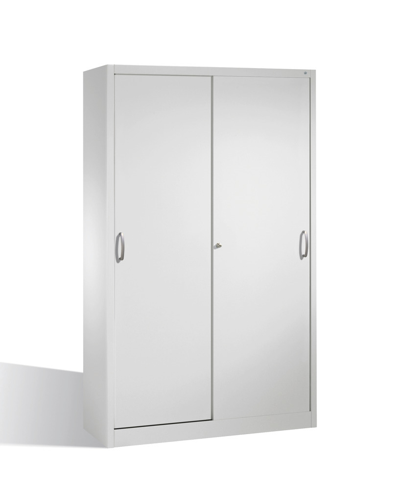 Tool storage cabinet Cabo with sliding doors, 4 shelves, W 1200, D 400, H 1950 mm, grey - 1