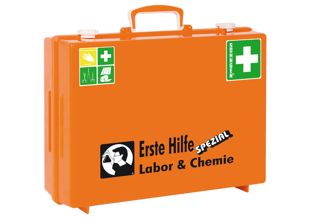 Erste-Hilfe-Koffer Beruf Spezial, Ausführung "Labor & Chemie", orange - 1