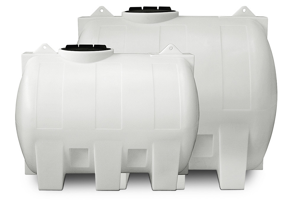 Horizontální válcová nádrž z polyethylenu (PE), objem 1000 litrů - 2