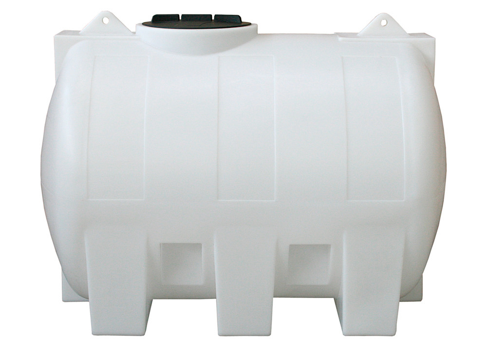 Horizontale tank van polyethyleen (PE), volume 1000 liter, natuurlijk-transparant - 1