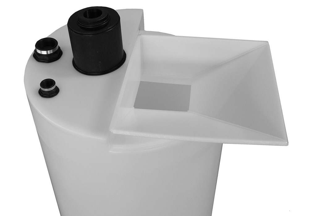 Einfülltrichter aus Polyethylen (PE) mit Deckel, für Dosierbehälter ab 200 Liter Volumen - 2