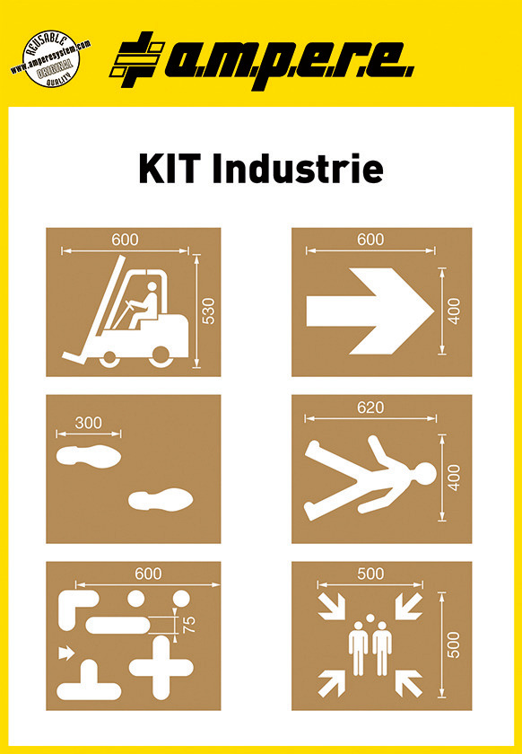 Stencils KIT Industrie, inhoud 6 stencils, verschillende motieven - 1