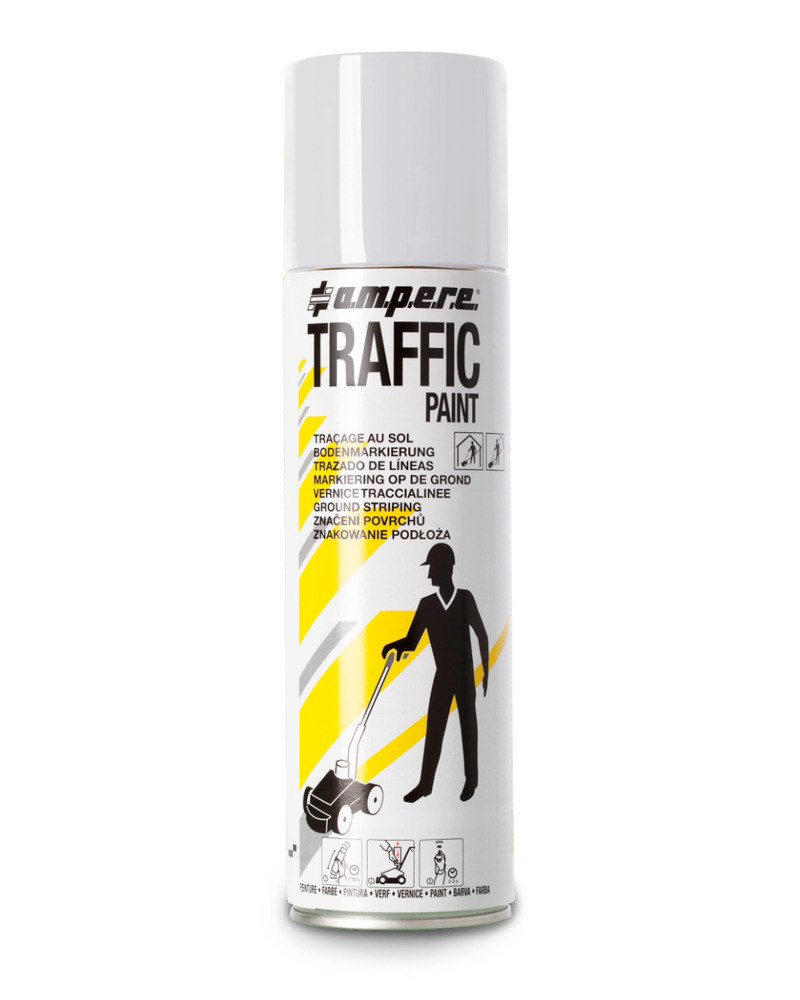 Floor marking paint TRAFFIC, white, 1 box with 12 x 500ml cans = 1 Pack - 1