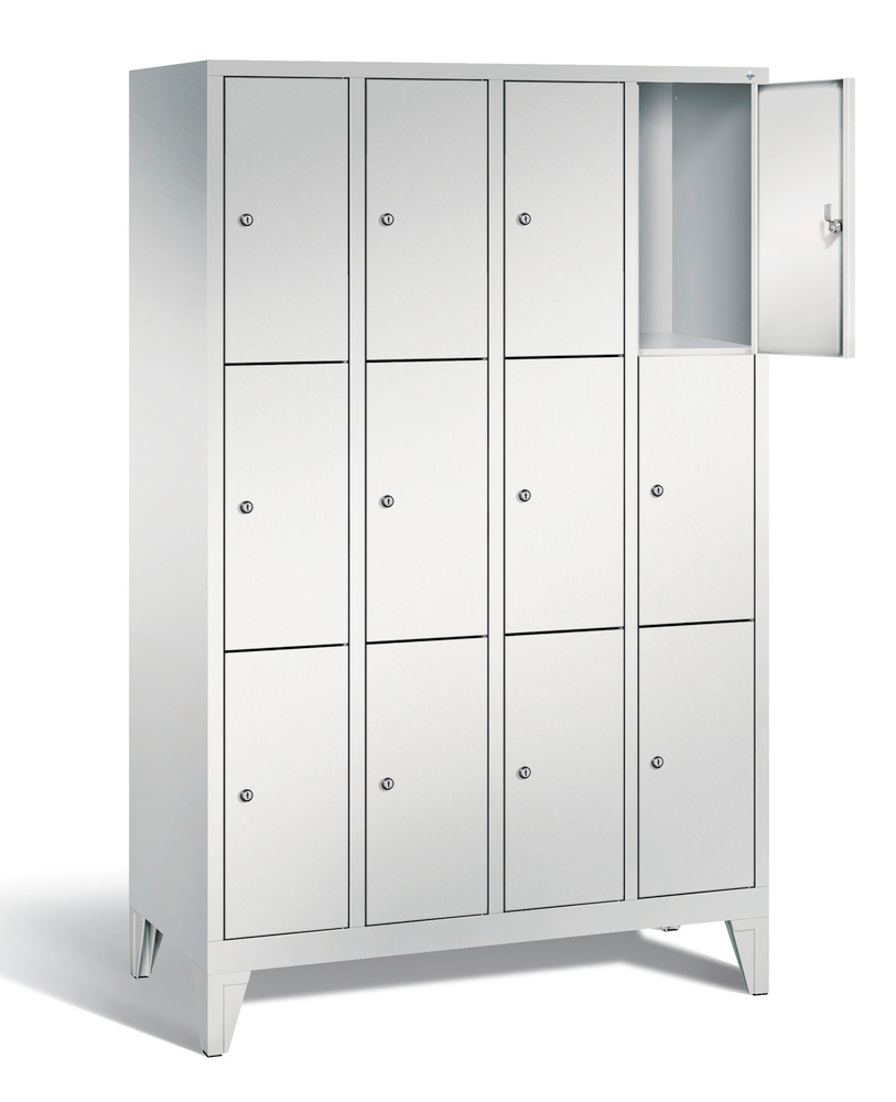 Locker with feet Cabo, 12 compartments, W 1190, H 1850, D 500 mm, grey/grey - 2