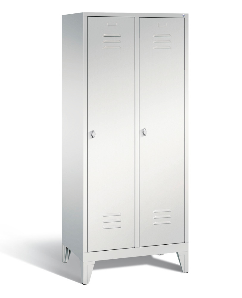 Locker with feet Cabo, 2 compartments, W 810, H 1850, D 500 mm, grey/grey - 1